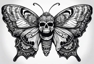 Moth with skull tattoo idea