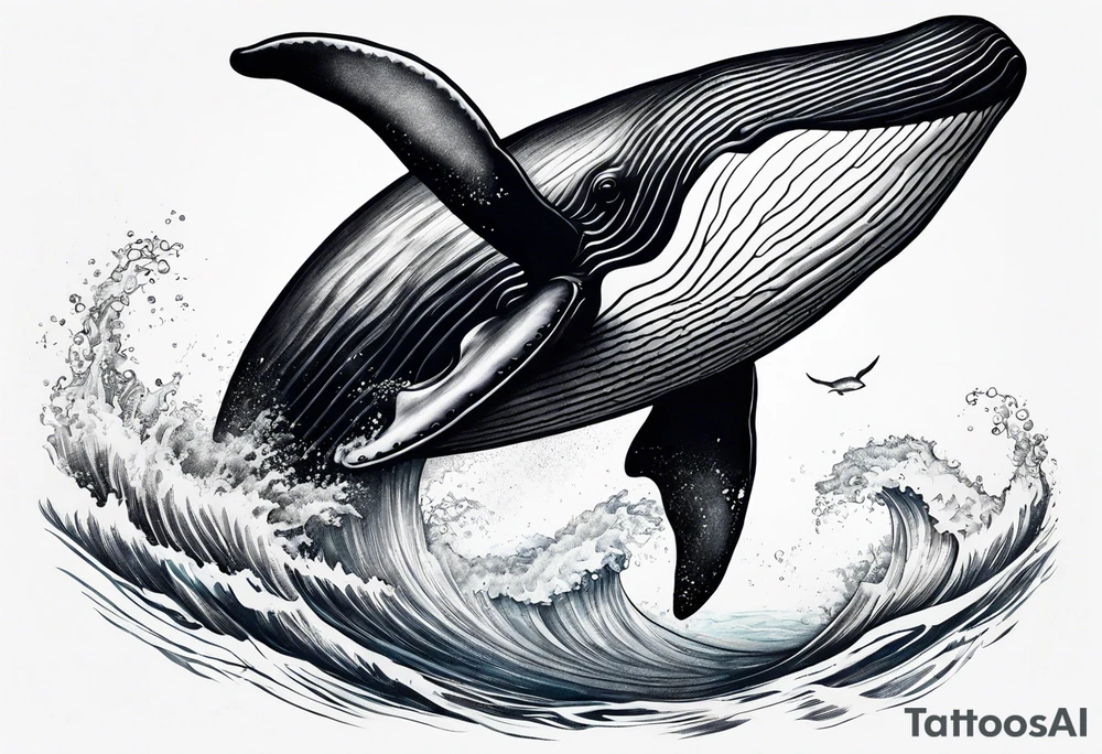 Hawaiian whale breaching tattoo idea