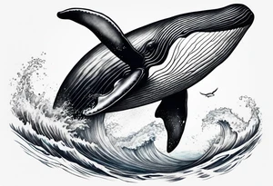 Hawaiian whale breaching tattoo idea