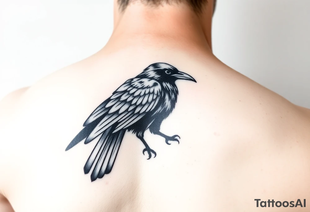 Geometric crow tattoo idea
