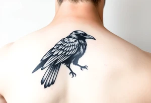 Geometric crow tattoo idea