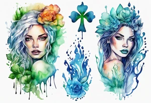 a beautiful woman made out of water tattoo idea