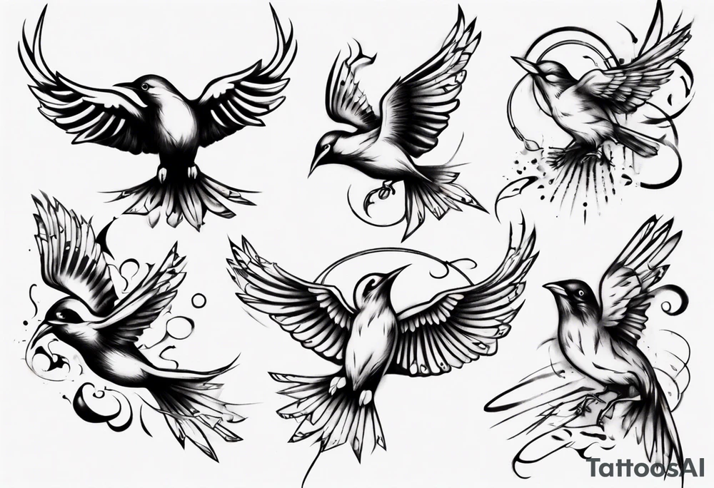 bird breaking free tattoo idea