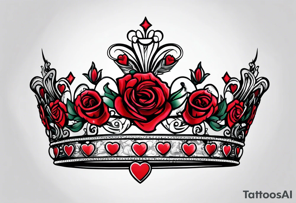 the rose queen's crown with a heart tattoo idea