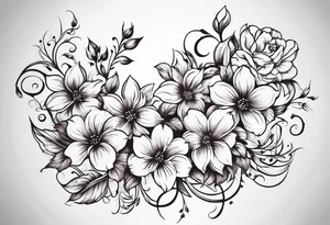 music song vine flowers tattoo idea