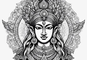 Powerful Lord Vishnu tattoo idea