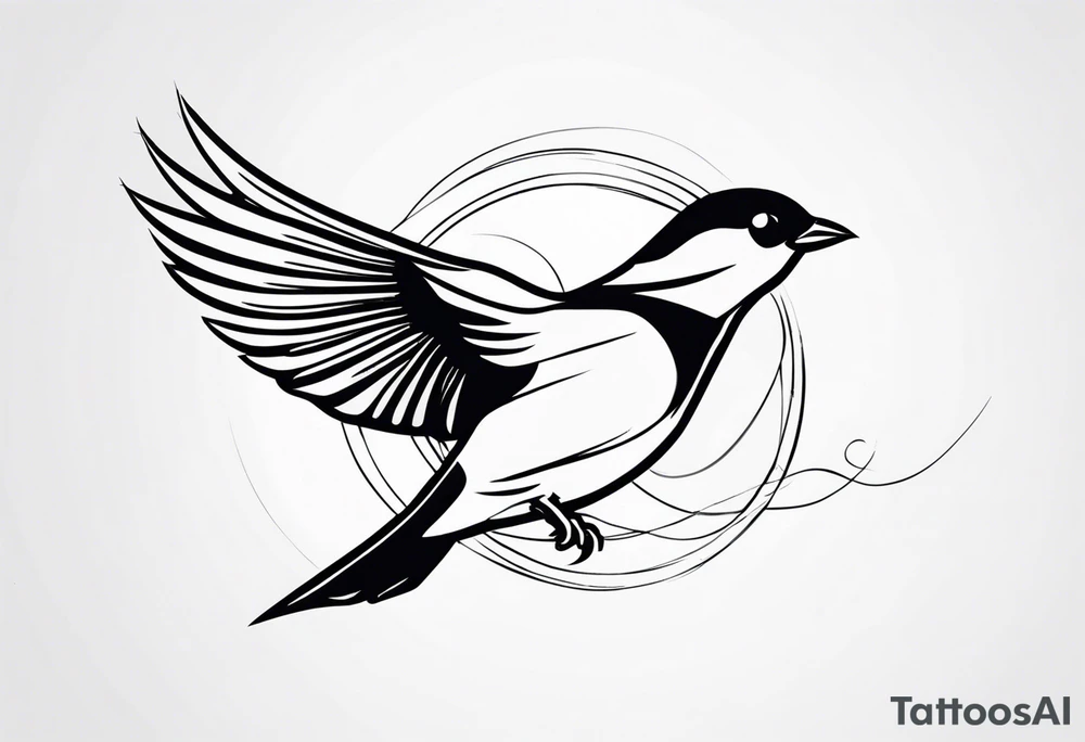 Flying sparrow tattoo idea