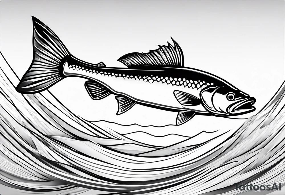 outline of walleye simple tattoo idea