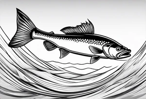outline of walleye simple tattoo idea
