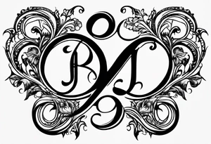 Infinity symbol with a letter B and 2 letter J’s tattoo idea