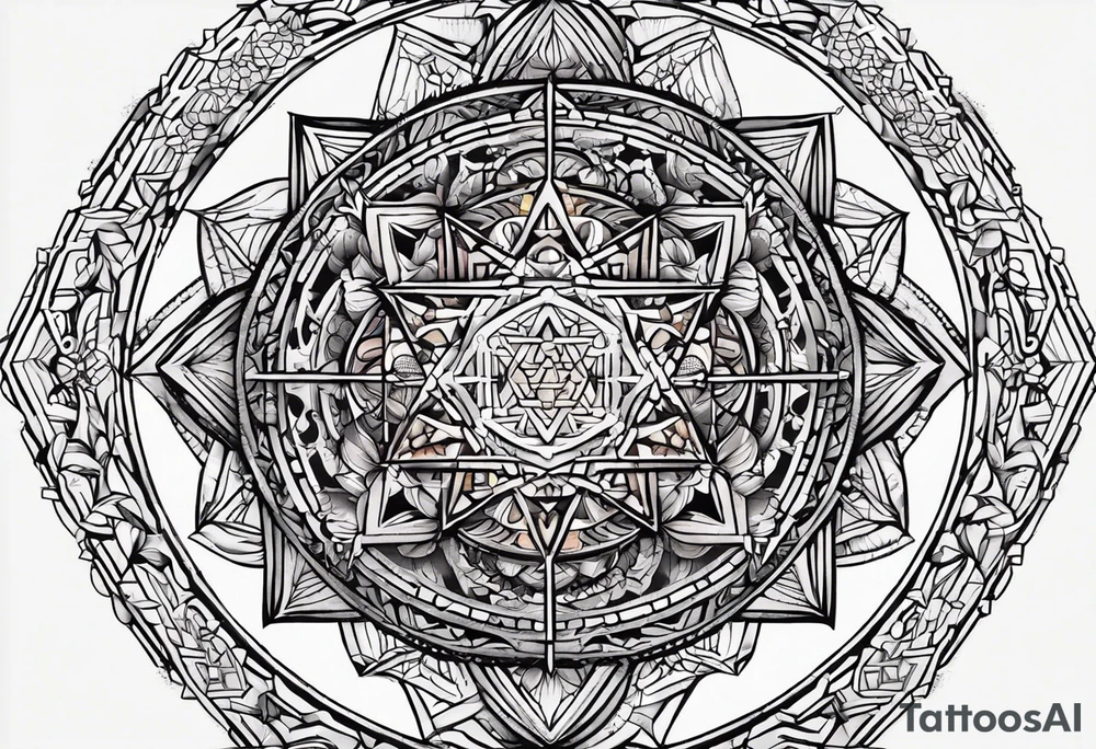 Metatrons cube mandala tattoo idea