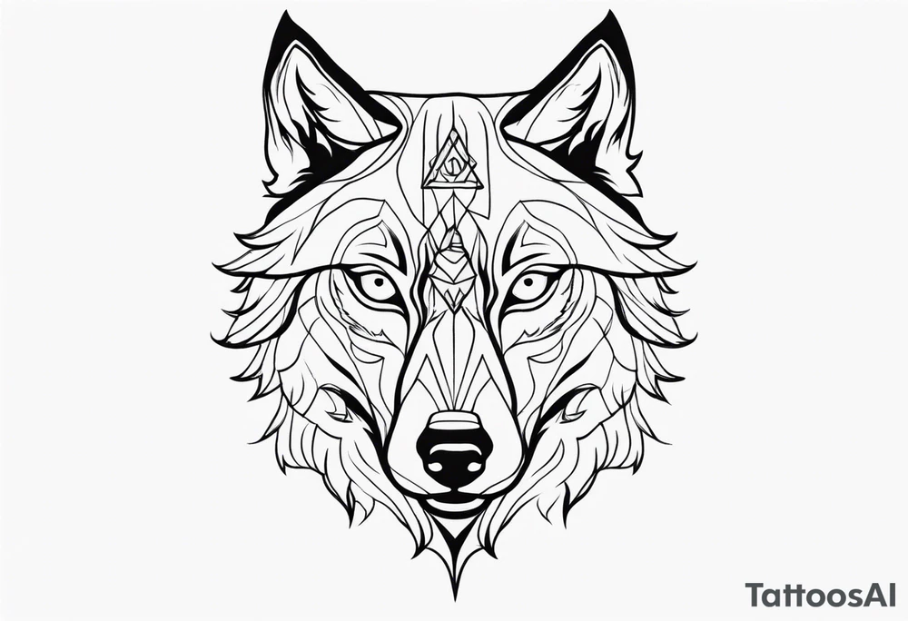 Wolf tattoo with hunter eyes
Looks horror tattoo idea