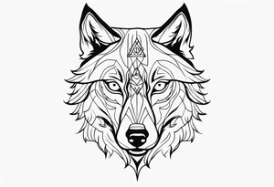 Wolf tattoo with hunter eyes
Looks horror tattoo idea