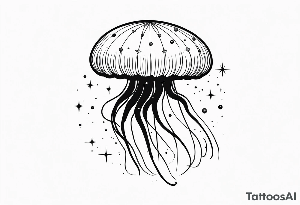 Small jellyfish with Scorpio Star constellation behind it tattoo idea Small jellyfish with Scorpio Star constellation behind it tattoo idea