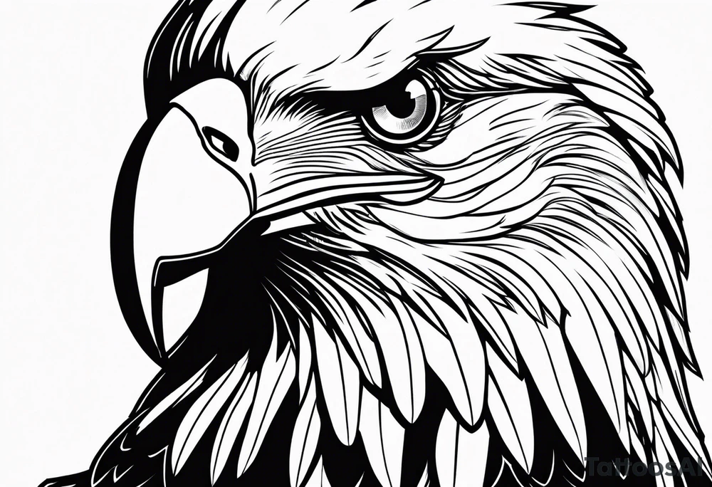 Bald eagle head with spartan helmet tattoo idea