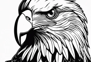 Bald eagle head with spartan helmet tattoo idea
