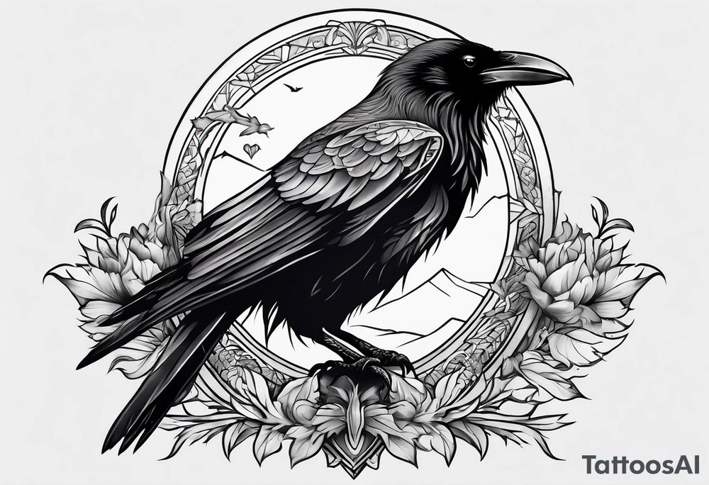 raven tattoo idea