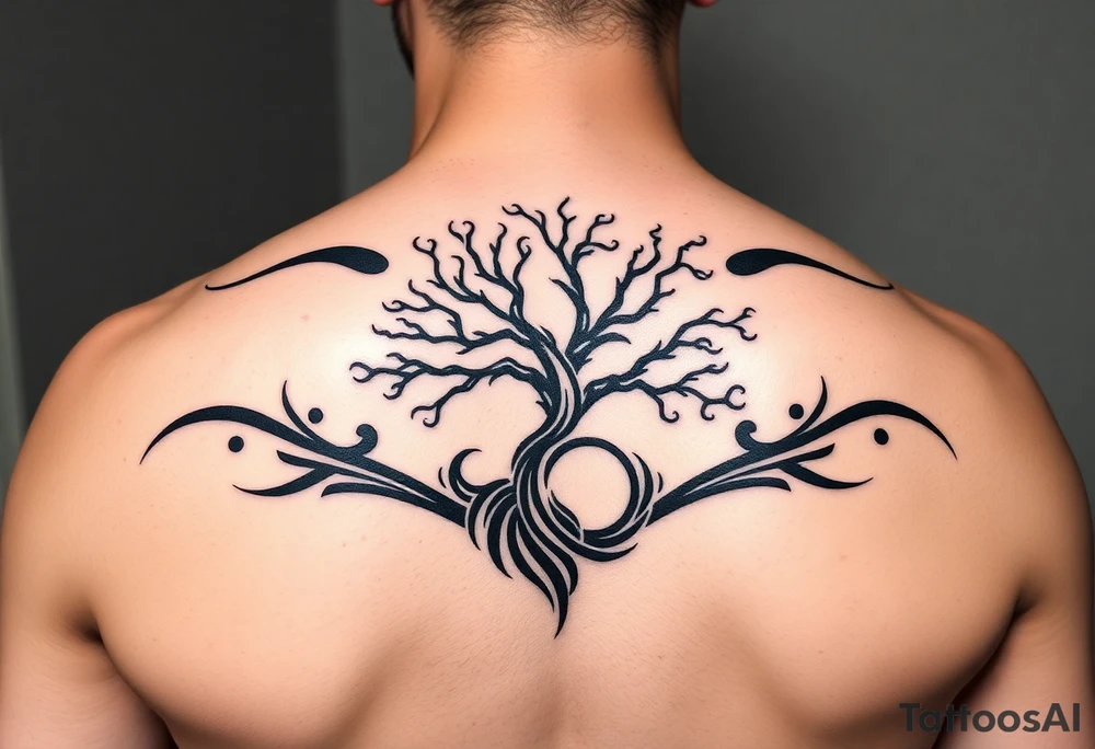Swirling 
Tree moving in a spiral direction tattoo idea