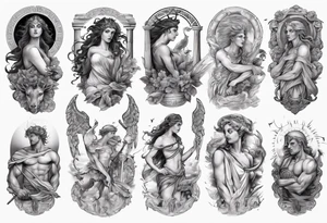 GREEK MYTHOLOGY ARM SLEEVE tattoo idea