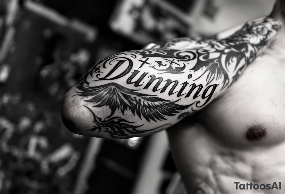 Dunning, Romanian theme,cross,tribal patterns, bird wings tattoo idea