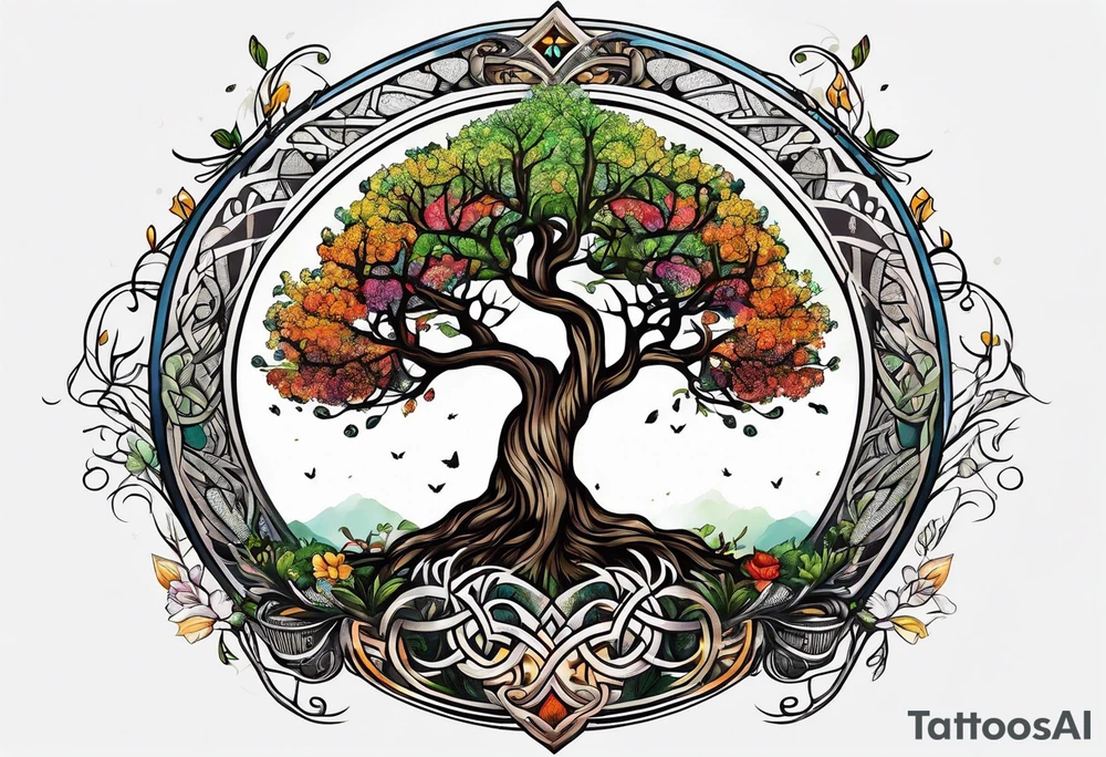 tiny tree of life tattoo idea