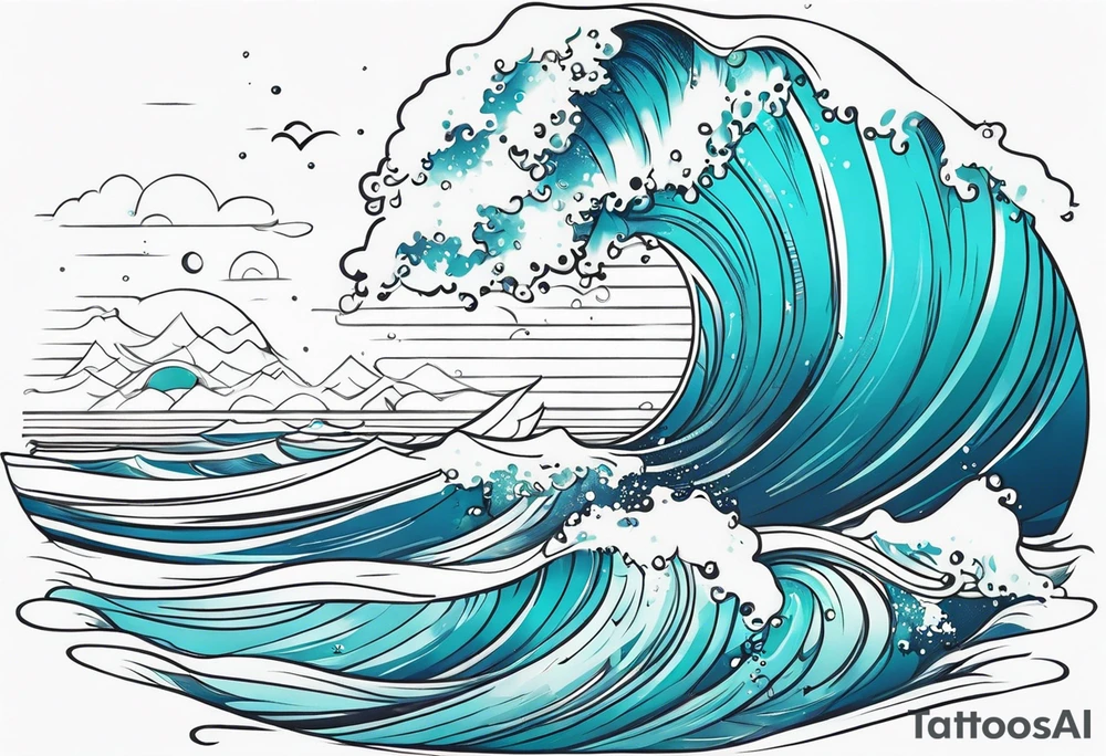 minimalist ocean wrap tattoo idea