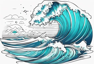 minimalist ocean wrap tattoo idea