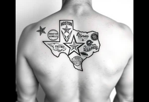 Combine all athletics Houston team logos into one nice one giant Texas tattoo idea