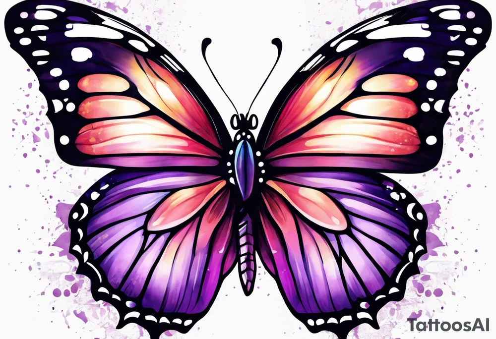 Purple butterfly tattoo idea
