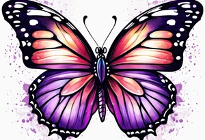 Purple butterfly tattoo idea