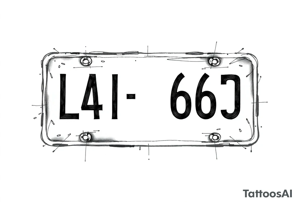 License plate tattoo idea