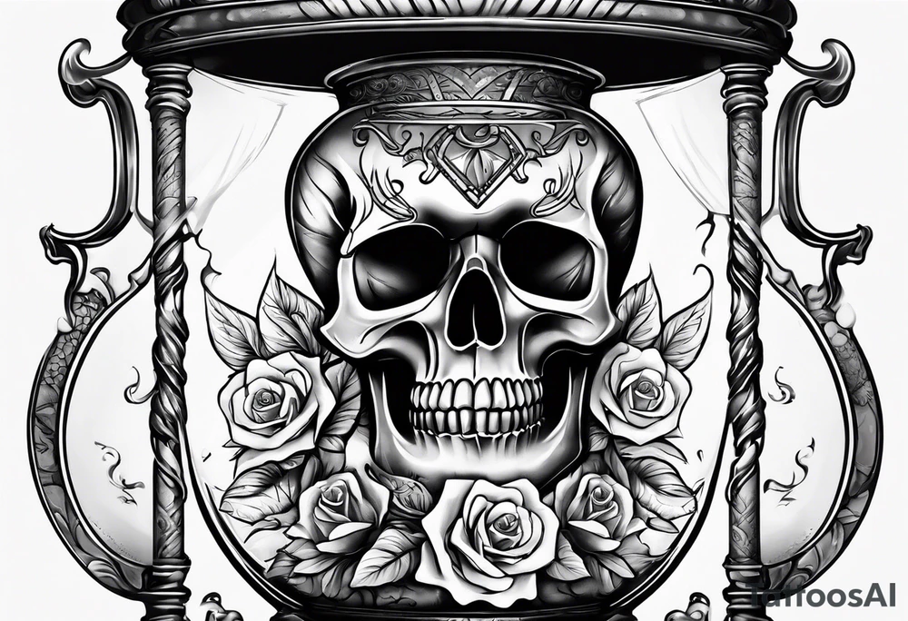 Hour glass and skull tattoo idea