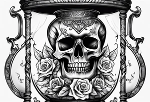 Hour glass and skull tattoo idea