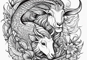 fish and goat tattoo idea