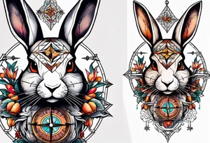 Compass wonderland  dead 
rabbit tattoo idea