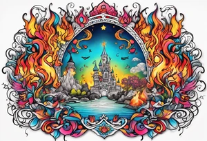 Wonderland on fire tattoo idea