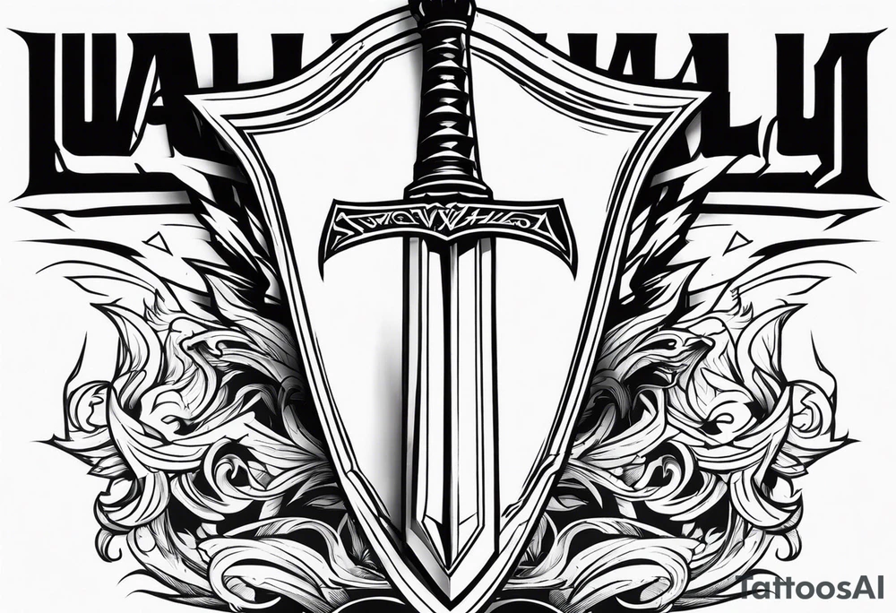 Valhalla sword shield lightning tattoo idea