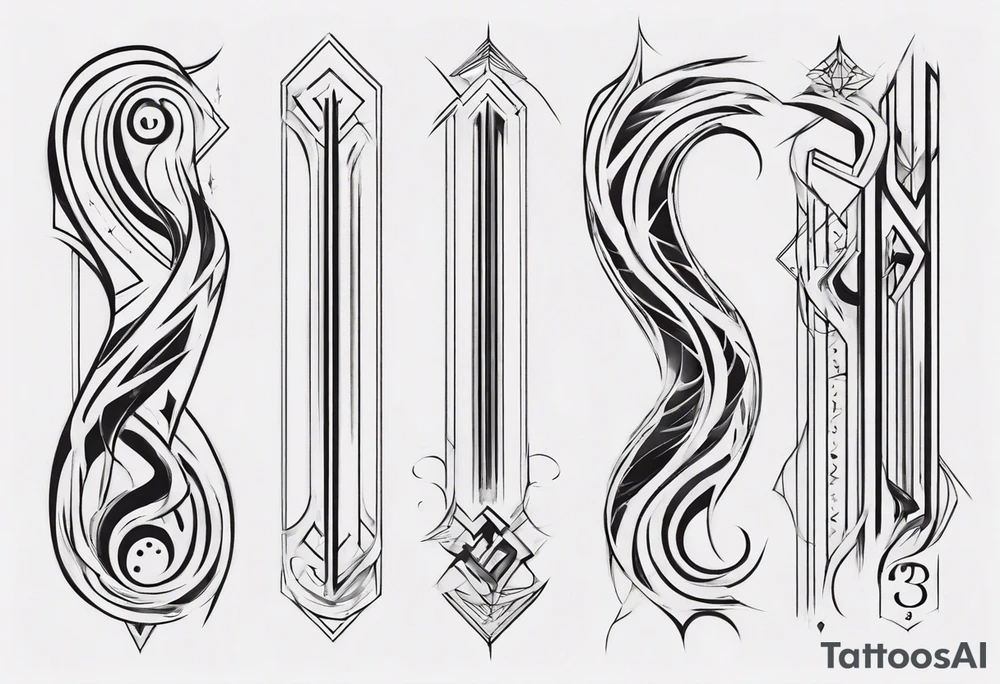 number 9 upside down and right side up connected in the middle. Tall and thin tattoo idea