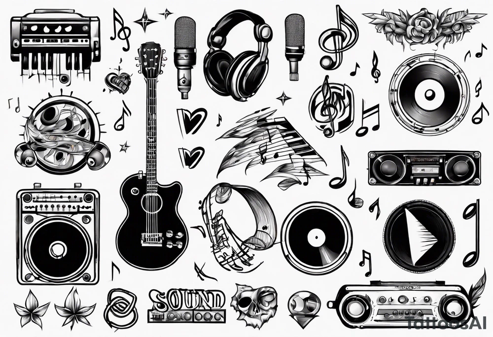 music sound tattoo idea