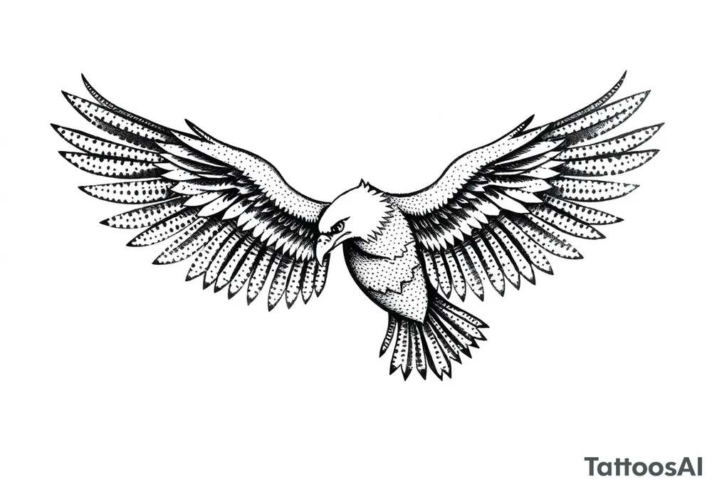 Eagle draw, wings no open tattoo idea