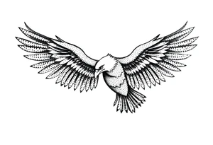 Eagle draw, wings no open tattoo idea