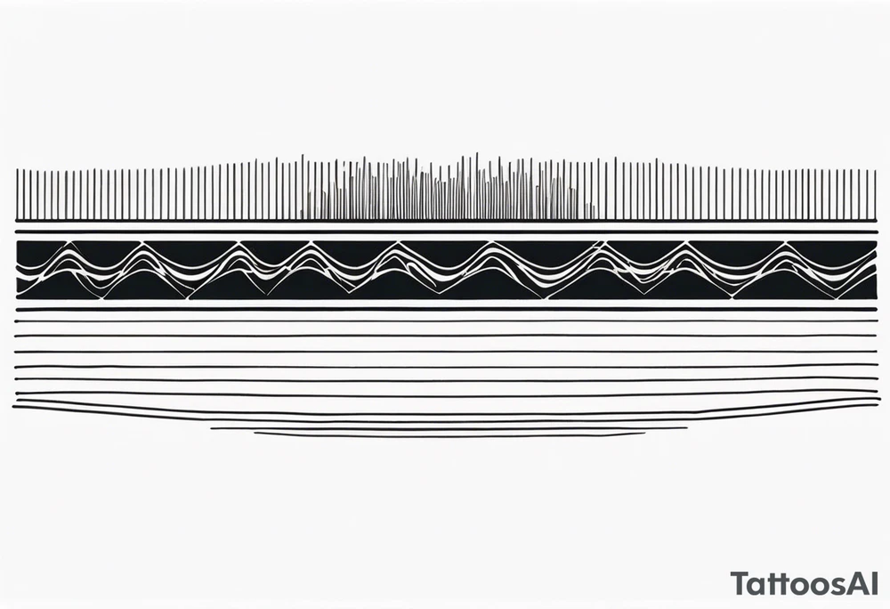 armband tattoo, masculine, narrow, horizontal with electromagnetic field pattern tattoo idea