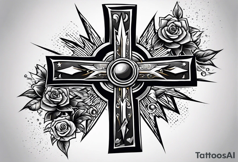 Lightning bolt cross tattoo tattoo idea
