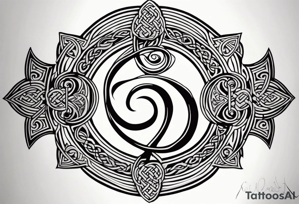 Celtic style bass clef tattoo idea