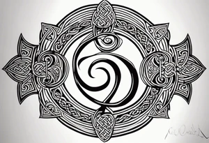 Celtic style bass clef tattoo idea