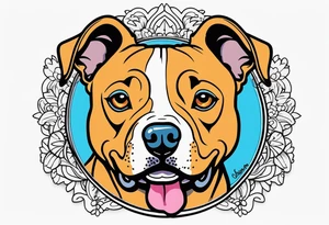 Cookie my pitbull dog outline of ears with her name in cusive at the bottom tattoo idea