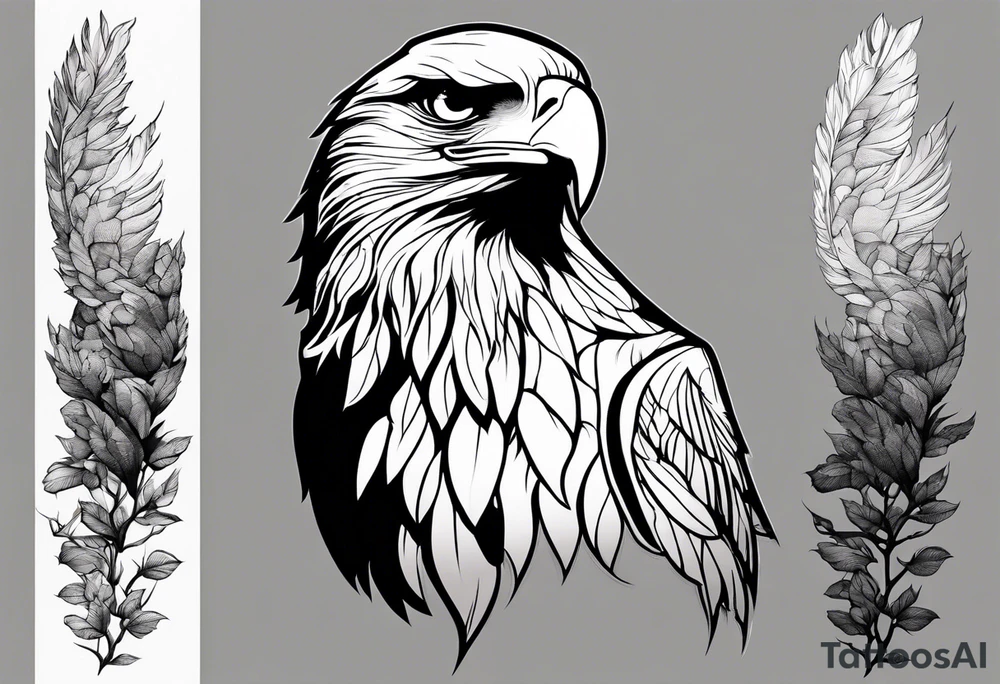 Bold eagle perched on branch forearm tattoo tattoo idea