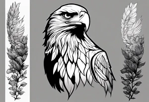 Bold eagle perched on branch forearm tattoo tattoo idea