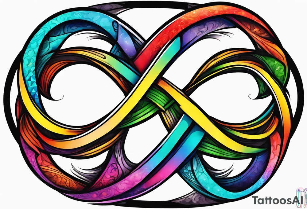 Infinity sign with autism colored border tattoo idea