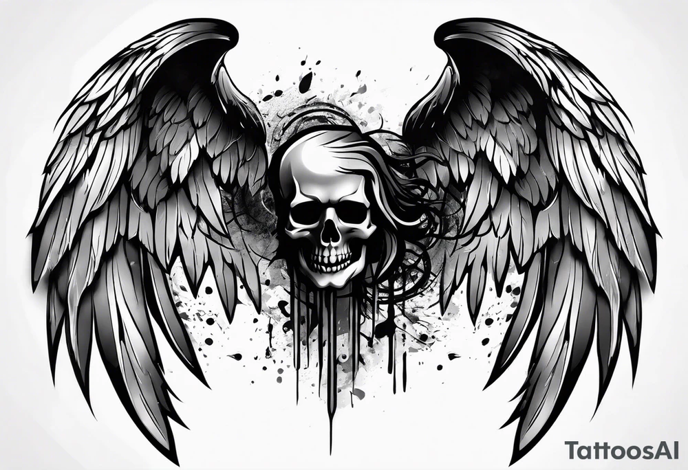 Angel and devil wings tattoo idea